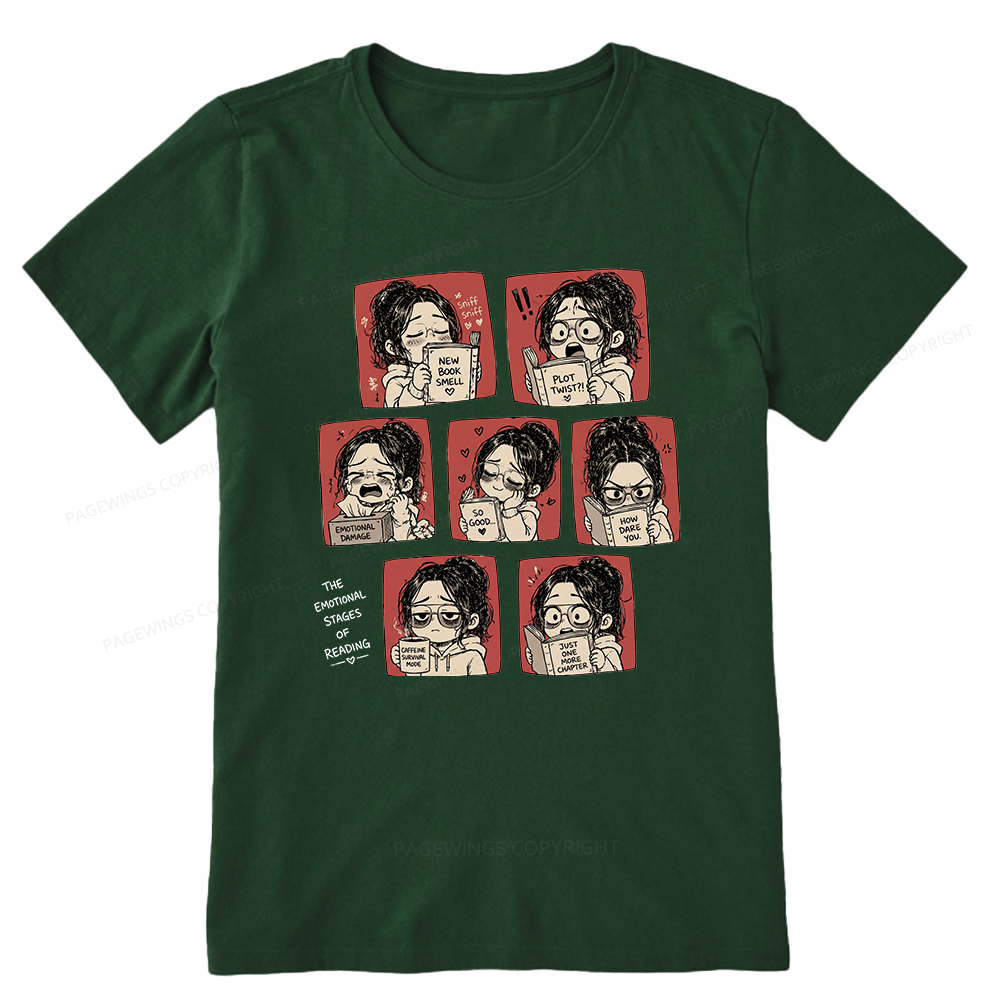 Pagewings Emotional Stages Of Reading15466 Bookish Unisex Classic T-shirt