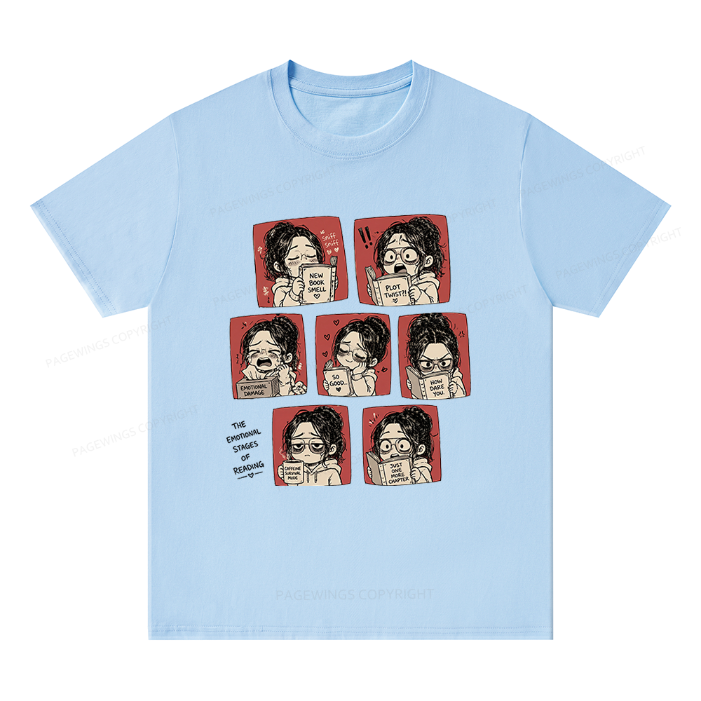Pagewings Emotional Stages Of Reading15466 Bookish Unisex Classic T-shirt