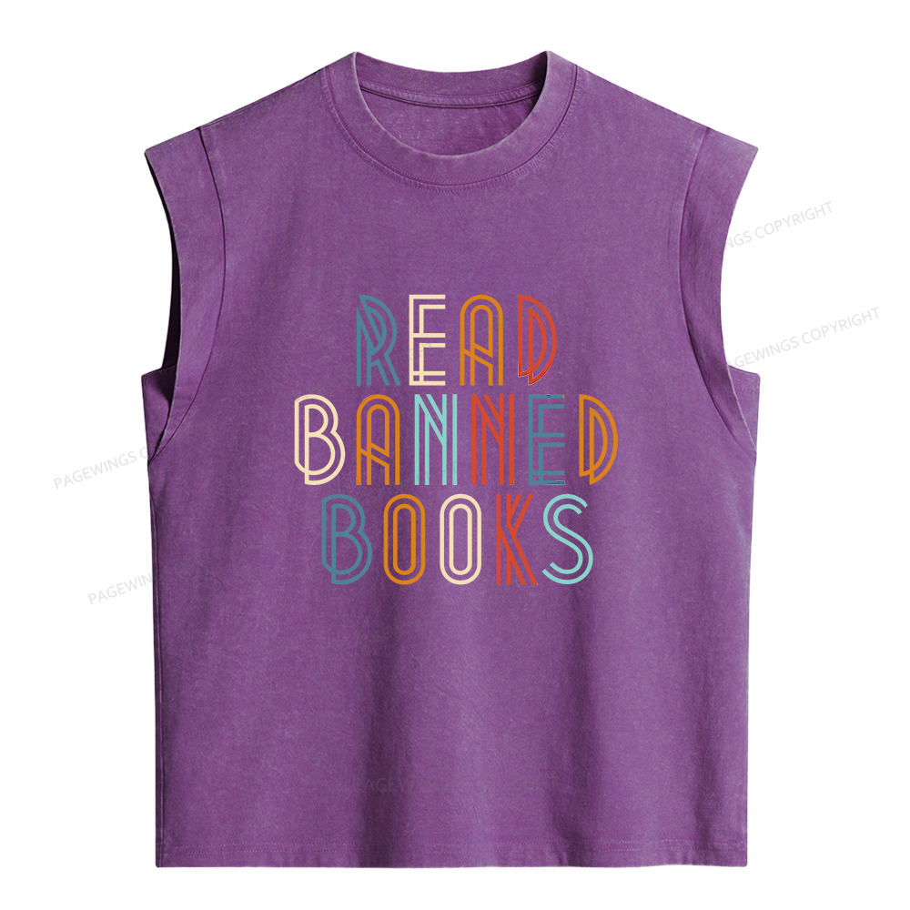 Pagewing Read Banned Books Women's Washed Tank Top