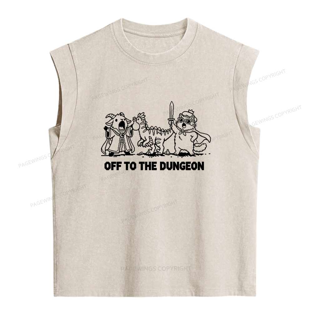 Pagewing Off To The Dungeon Women's Washed Tank Top