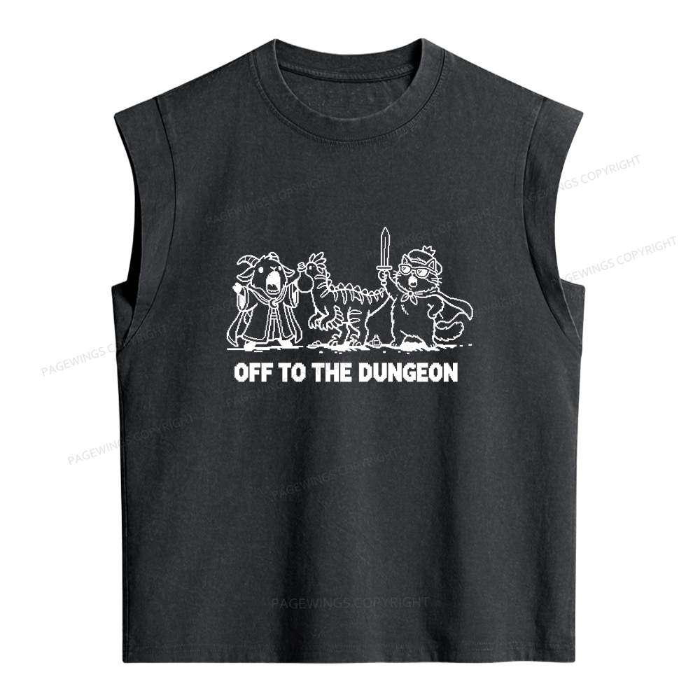 Pagewing Off To The Dungeon Women's Washed Tank Top