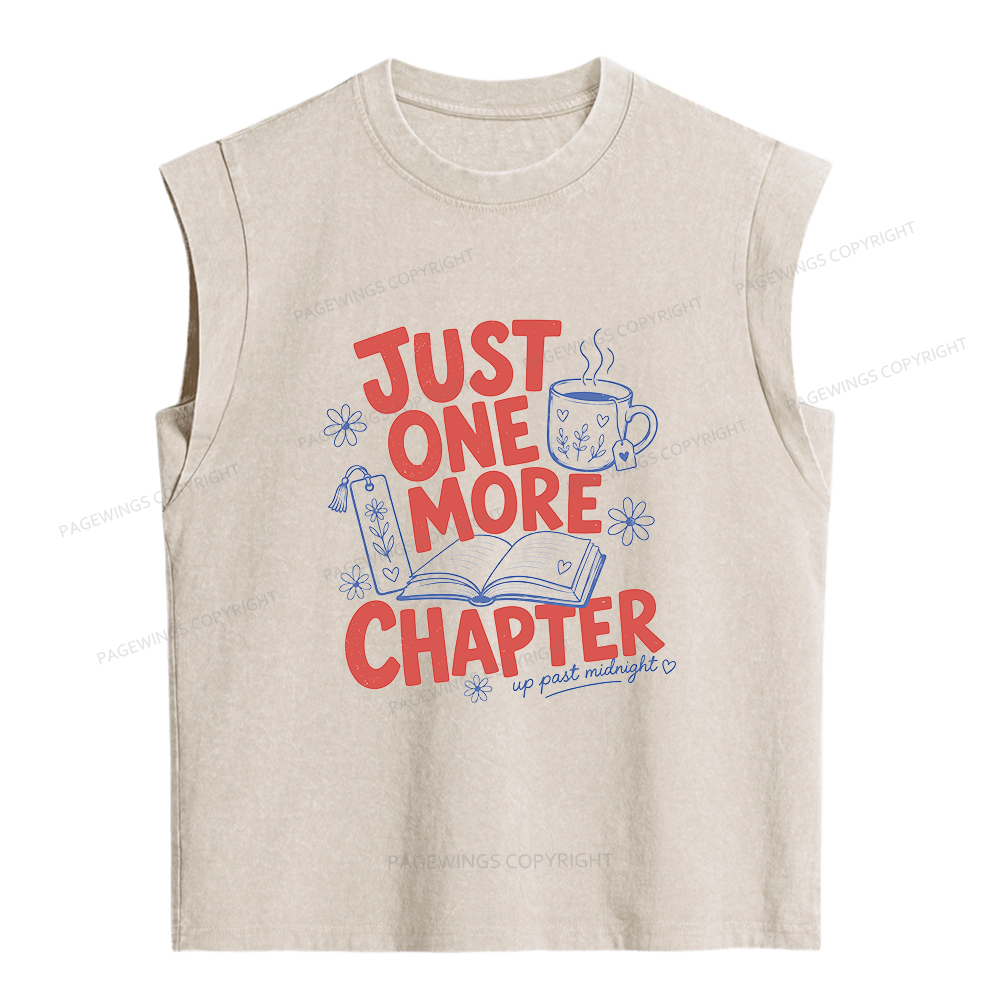 Pagewing Just One More Chapter Women's Washed Tank Top