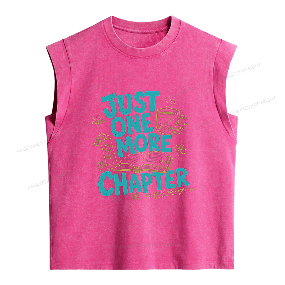 Pagewing Just One More Chapter Women's Washed Tank Top