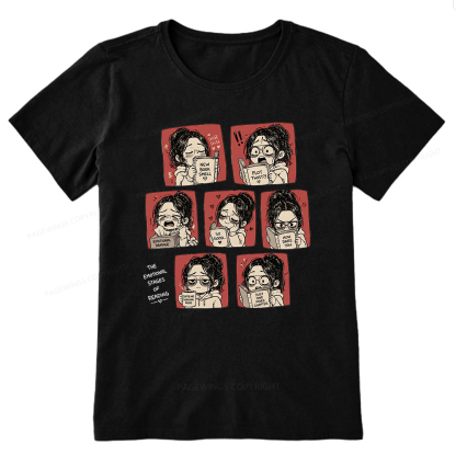 Pagewings Emotional Stages Of Reading Bookish Unisex Classic T-shirt