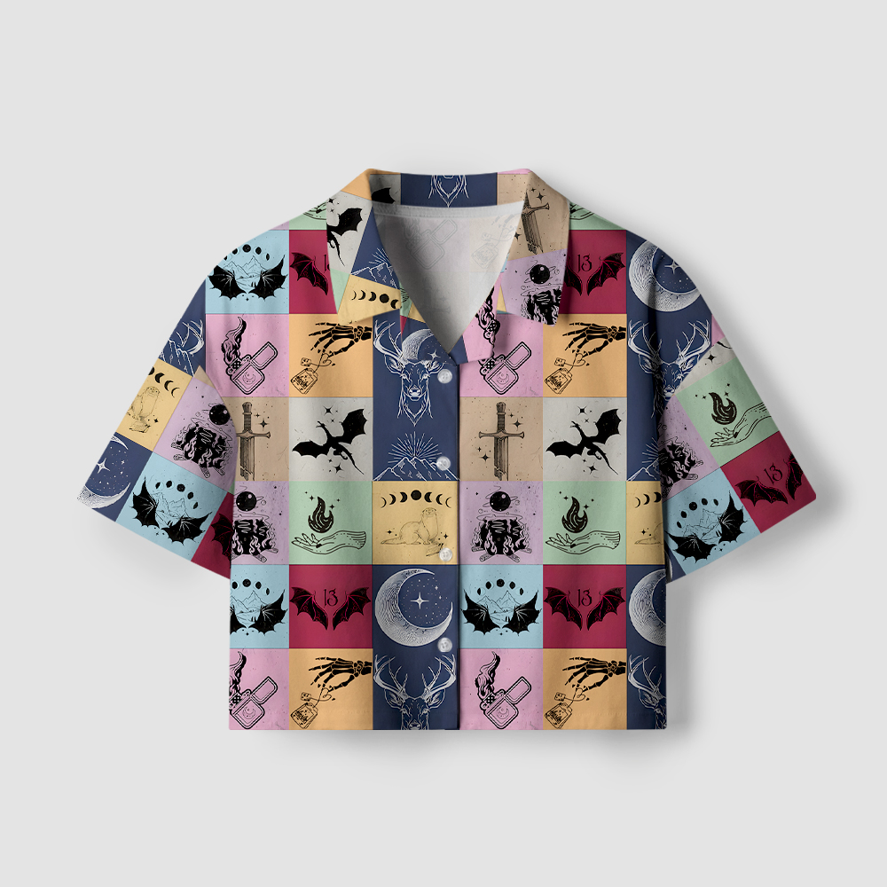 Pagewings Fantasy Books Dragons Women's Camp Shirt