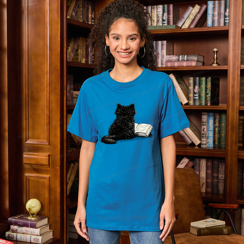 Pagewings Reading Cat Book Lover15363 Bookish Unisex Classic T-shirt