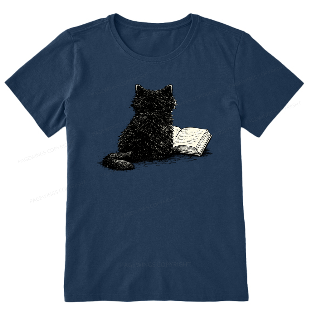 Pagewings Reading Cat Book Lover15363 Bookish Unisex Classic T-shirt