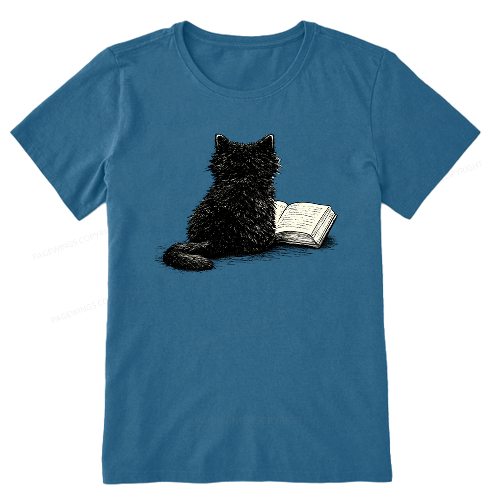 Pagewings Reading Cat Book Lover15363 Bookish Unisex Classic T-shirt