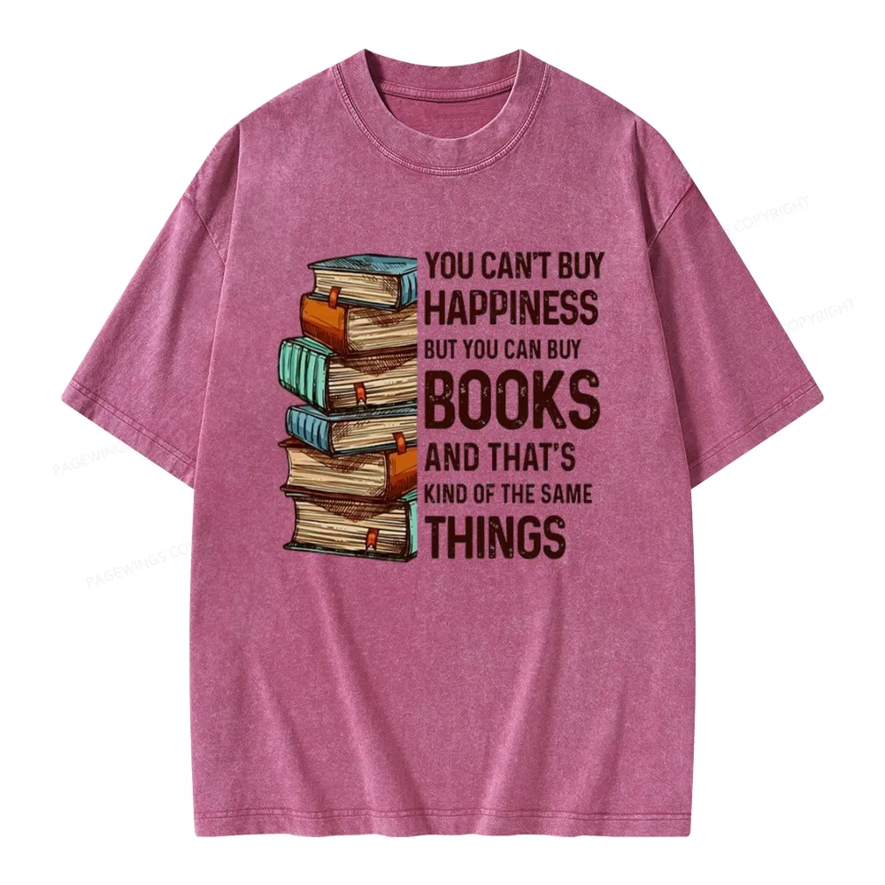 Pagewings You Can't Buy Happiness But You Can Buy Books Unisex Washed T-shirt