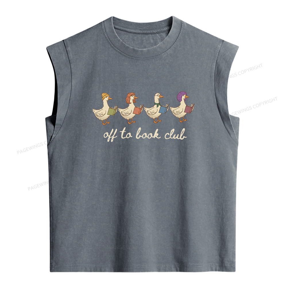 Pagewing Off To Book Club Women's Washed Tank Top