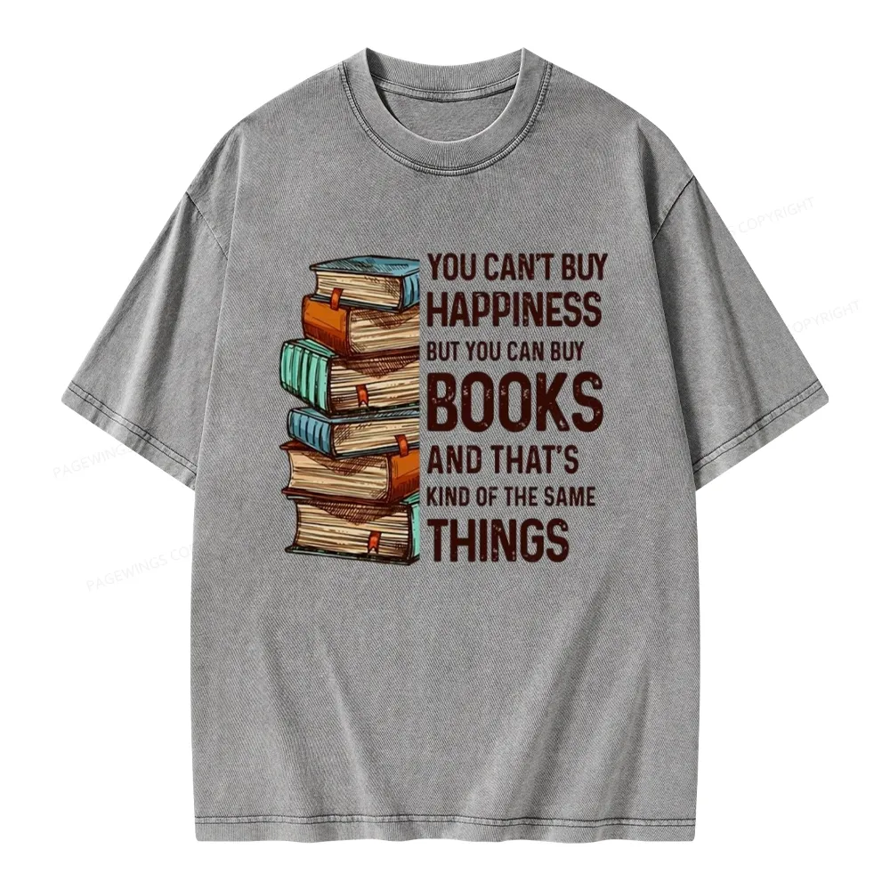Pagewings You Can't Buy Happiness But You Can Buy Books Unisex Washed T-shirt