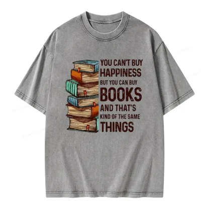 Pagewings You Can't Buy Happiness But You Can Buy Books Unisex Washed T-shirt