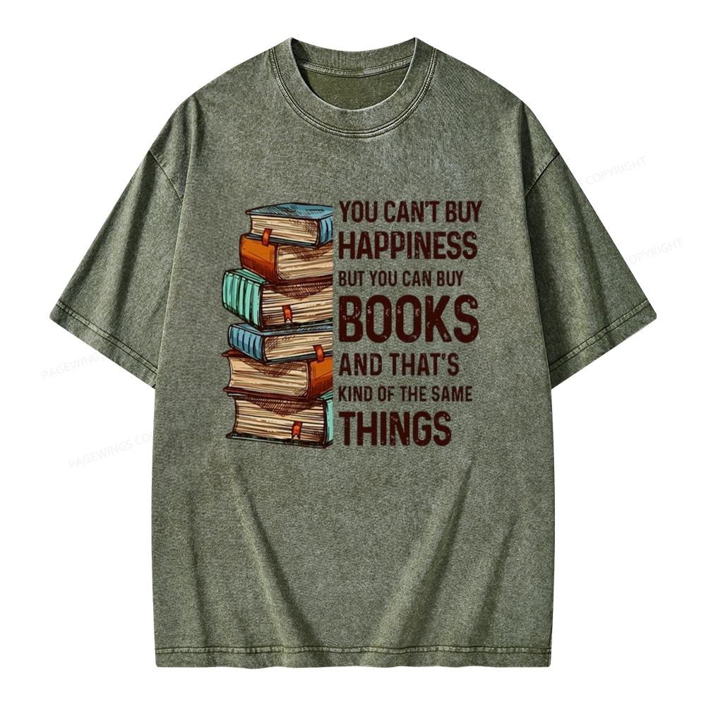 Pagewings You Can't Buy Happiness But You Can Buy Books Unisex Washed T-shirt