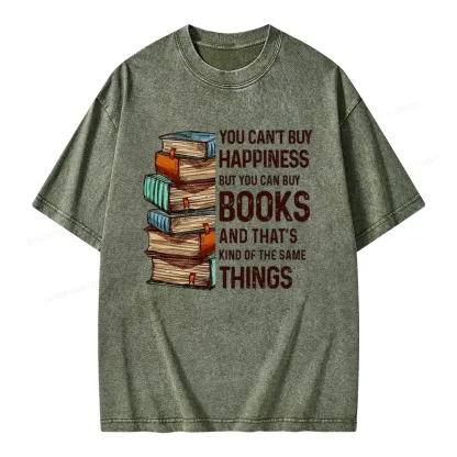 Pagewings You Can't Buy Happiness But You Can Buy Books Unisex Washed T-shirt
