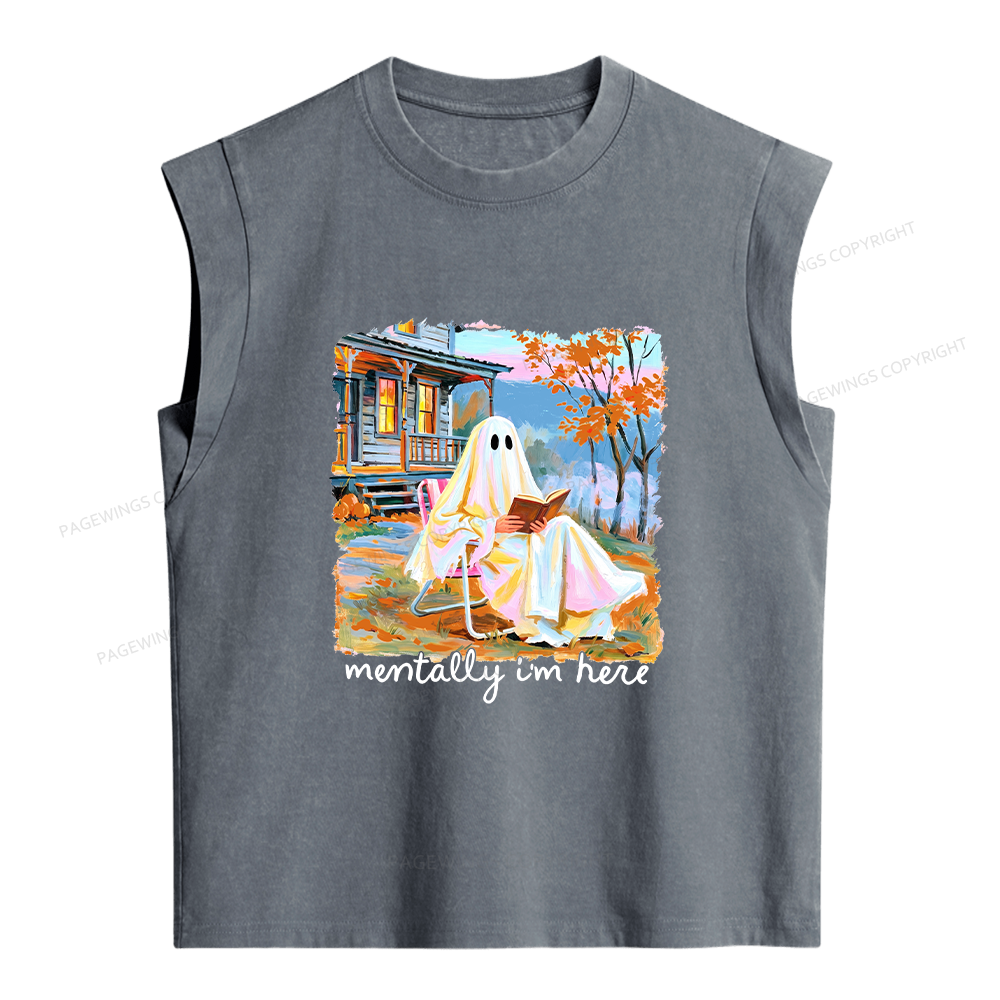 Pagewing Summerween Ghost Women's Washed Tank Top
