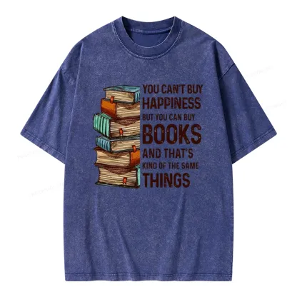 Pagewings You Can't Buy Happiness But You Can Buy Books Unisex Washed T-shirt