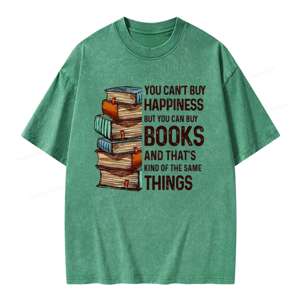 Pagewings You Can't Buy Happiness But You Can Buy Books Unisex Washed T-shirt