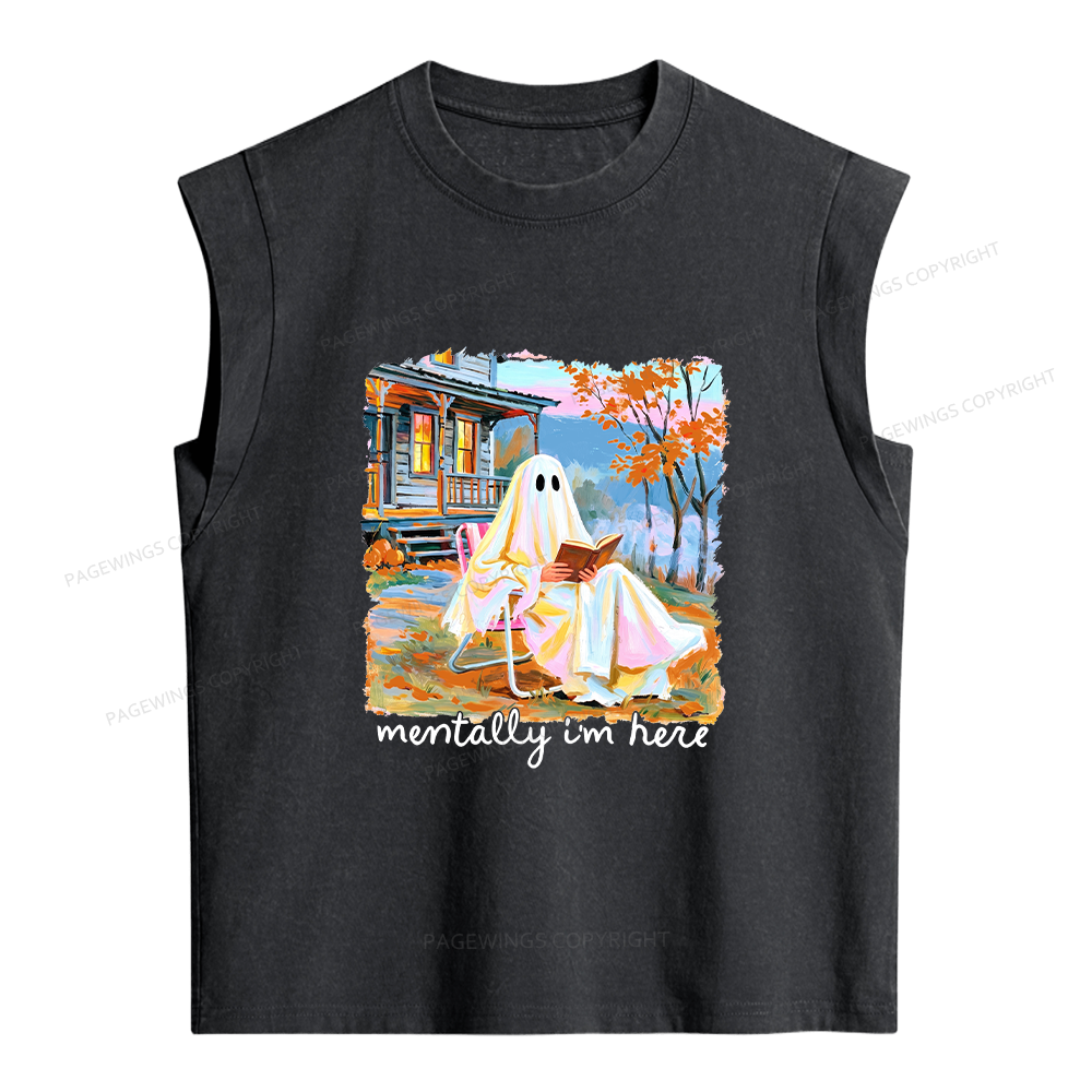 Pagewing Summerween Ghost Women's Washed Tank Top