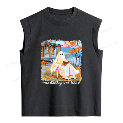 Pagewing Summerween Ghost Women's Washed Tank Top