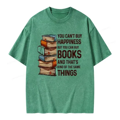 Pagewings You Can't Buy Happiness But You Can Buy Books Unisex Washed T-shirt