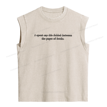 Pagewing I Spent My Life Folded Women's Washed Tank Top