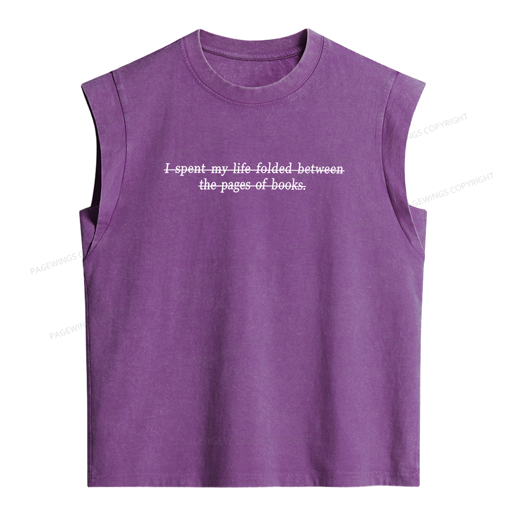 Pagewing I Spent My Life Folded Women's Washed Tank Top