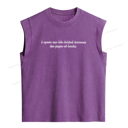 Pagewing I Spent My Life Folded Women's Washed Tank Top