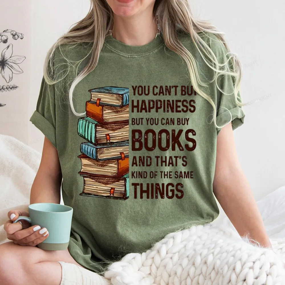 Pagewings You Can't Buy Happiness But You Can Buy Books Unisex Washed T-shirt