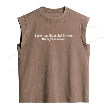 Pagewing I Spent My Life Folded Women's Washed Tank Top
