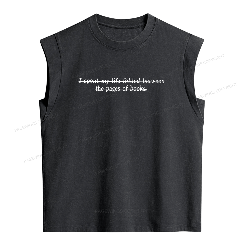 Pagewing I Spent My Life Folded Women's Washed Tank Top