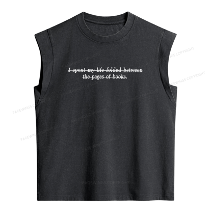 Pagewing I Spent My Life Folded Women's Washed Tank Top