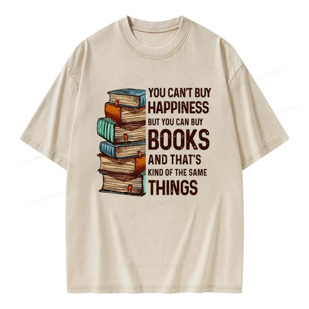 Pagewings You Can't Buy Happiness But You Can Buy Books Unisex Washed T-shirt