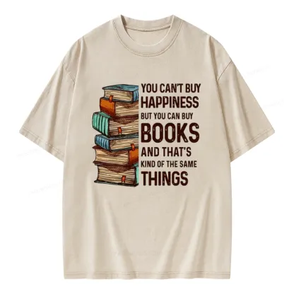 Pagewings You Can't Buy Happiness But You Can Buy Books Unisex Washed T-shirt