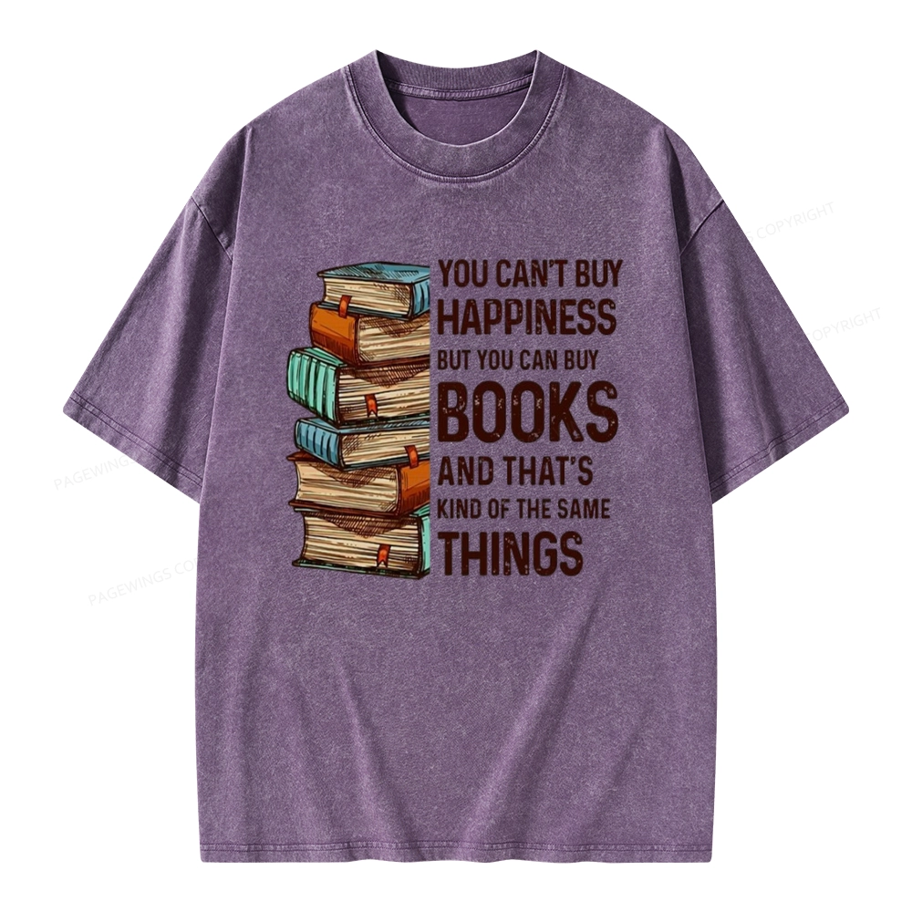 Pagewings You Can't Buy Happiness But You Can Buy Books Unisex Washed T-shirt