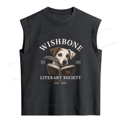 Pagewing Wishbone Dog Women's Washed Tank Top