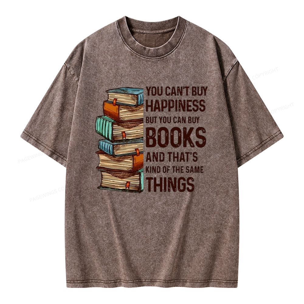Pagewings You Can't Buy Happiness But You Can Buy Books Unisex Washed T-shirt