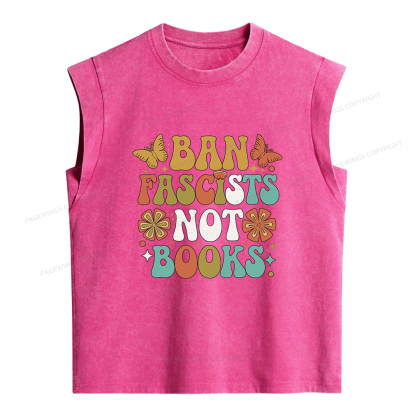 Pagewing Ban Fascists Not Books Women's Washed Tank Top