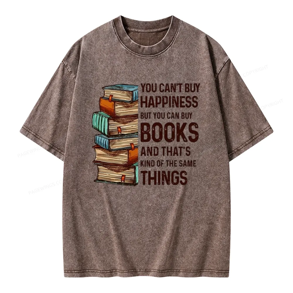 Pagewings You Can't Buy Happiness But You Can Buy Books Unisex Washed T-shirt