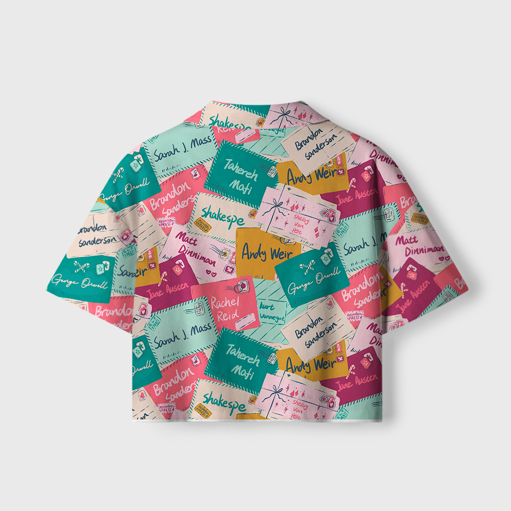 Pagewings Reading Books Women's Camp Shirt