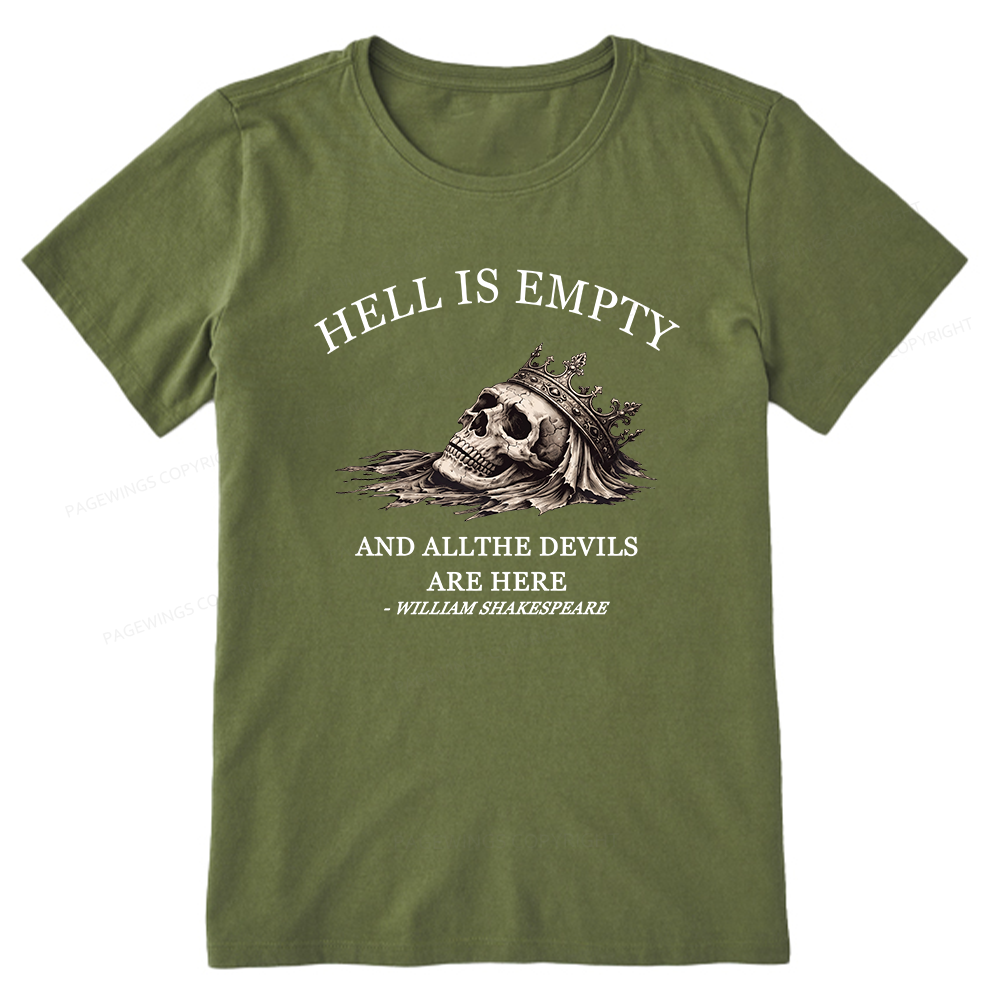 Pagewing Hell Is Empty And All The Devils Are Her16170 Bookish Unisex Classic T-shirt