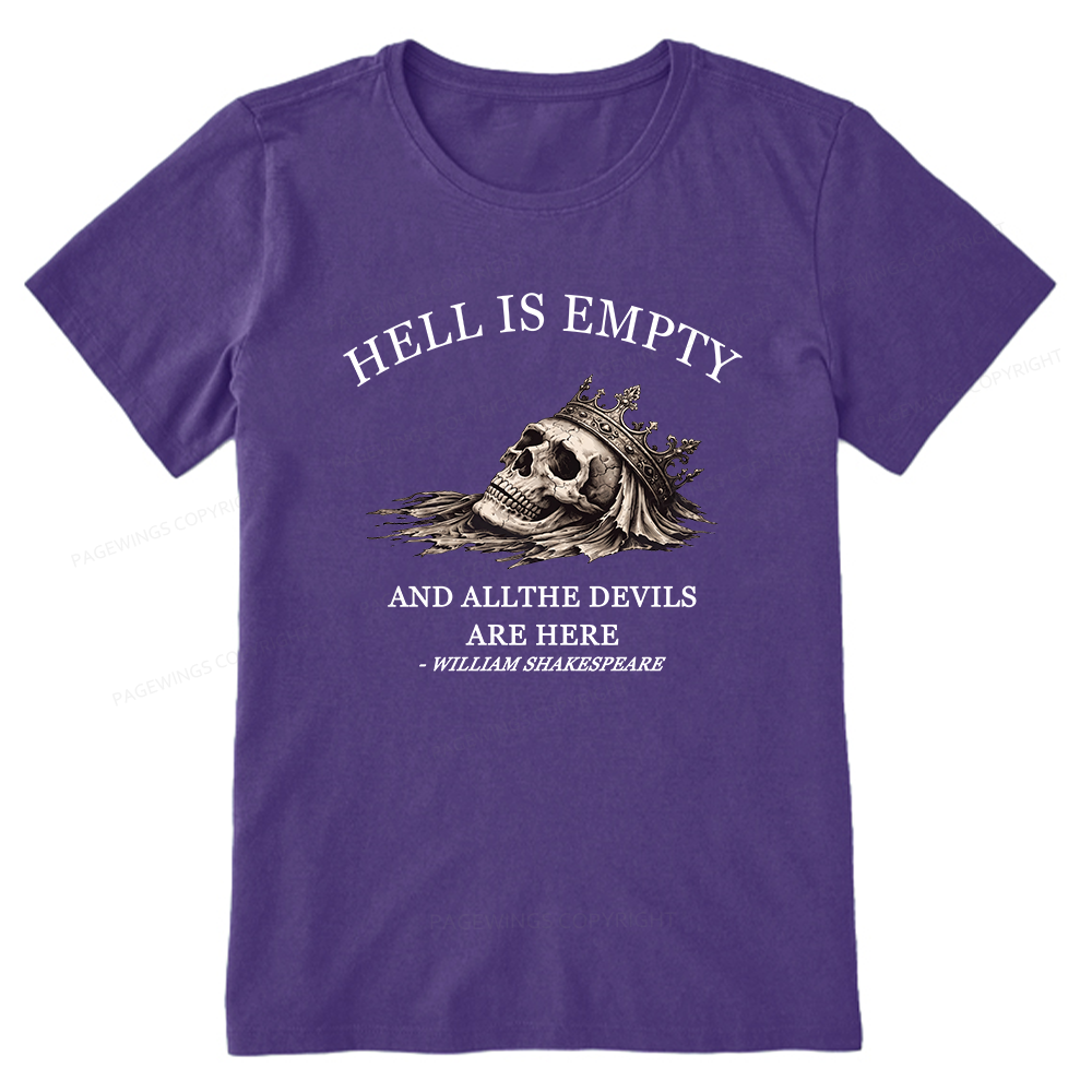 Pagewing Hell Is Empty And All The Devils Are Her16170 Bookish Unisex Classic T-shirt