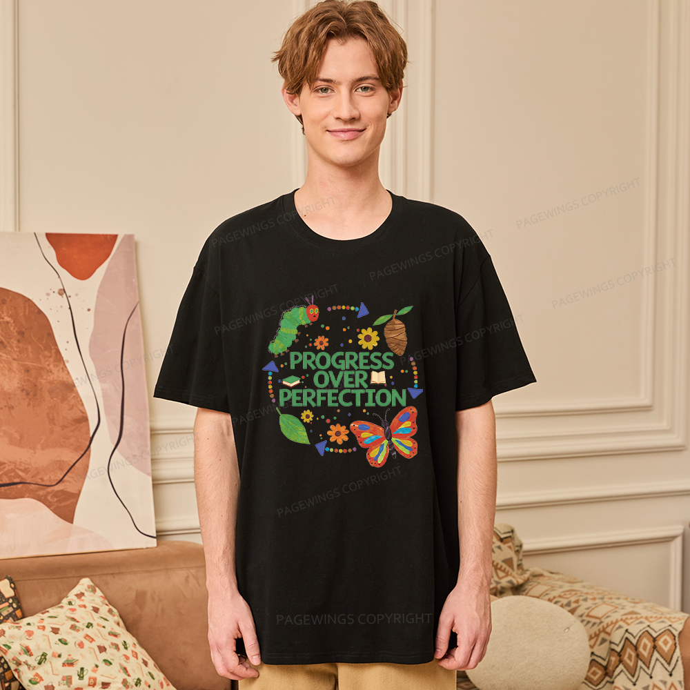 Pagewing Progress Over Perfection16158 Bookish Unisex Classic T-shirt