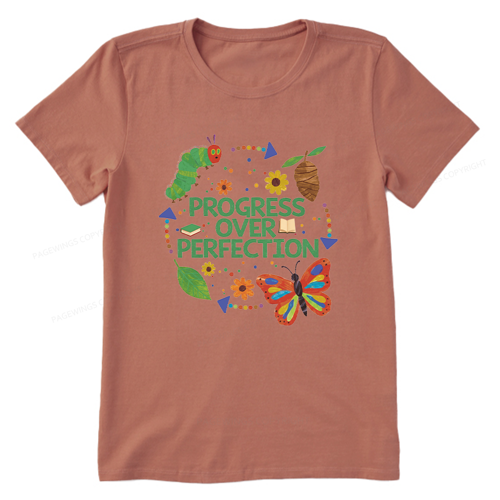 Pagewing Progress Over Perfection16158 Bookish Unisex Classic T-shirt