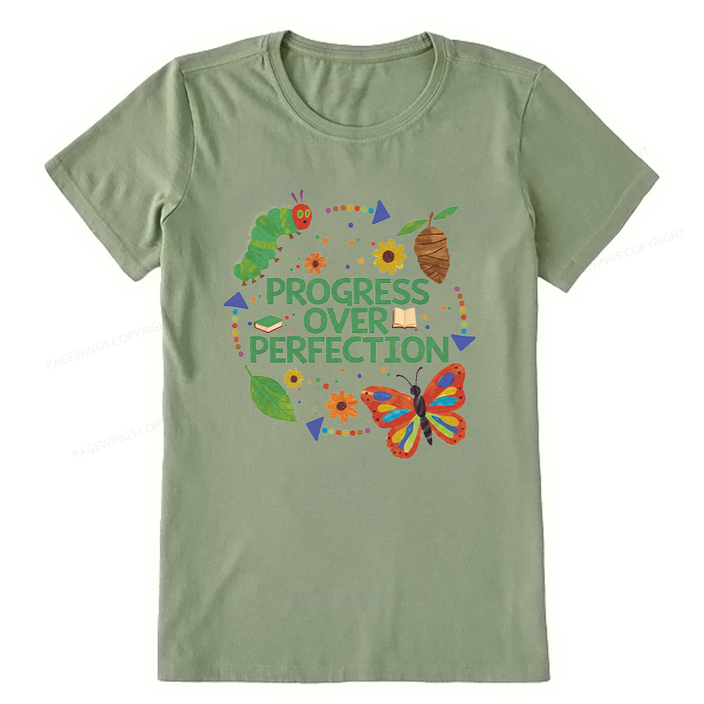 Pagewing Progress Over Perfection16158 Bookish Unisex Classic T-shirt