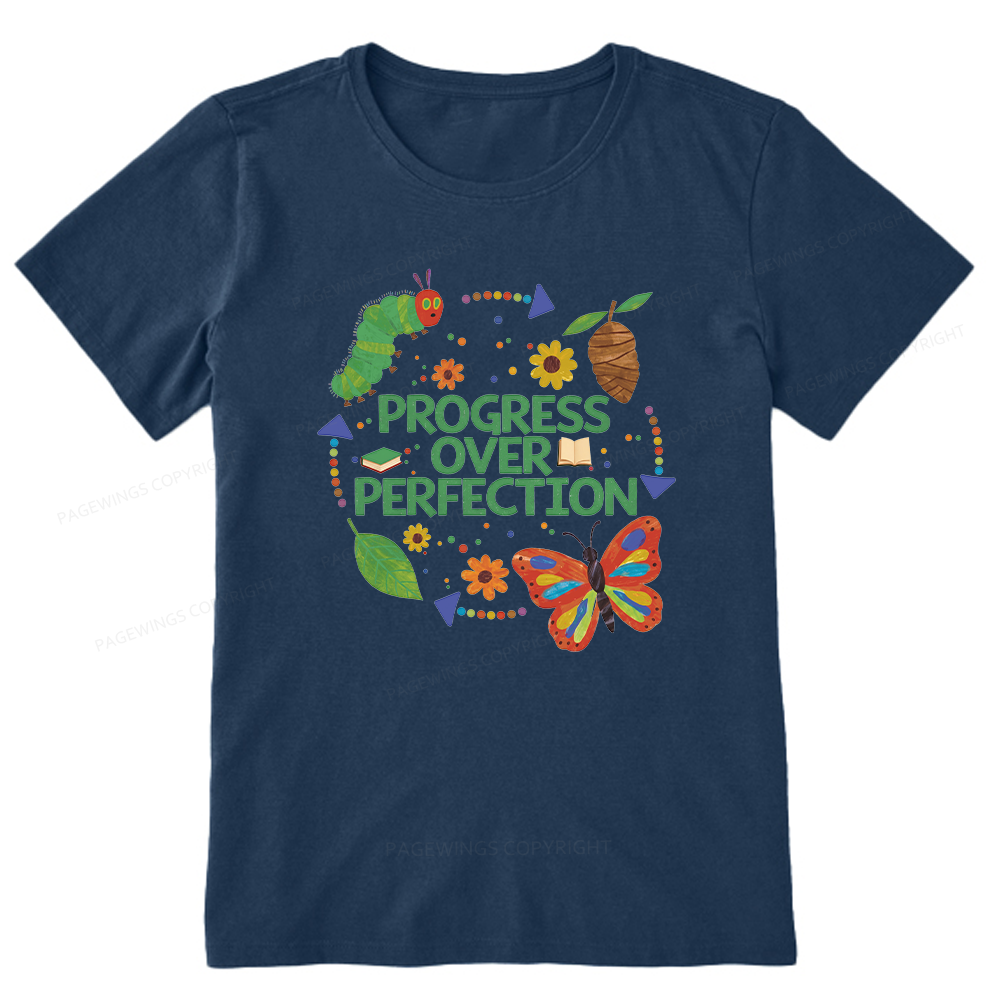 Pagewing Progress Over Perfection16158 Bookish Unisex Classic T-shirt