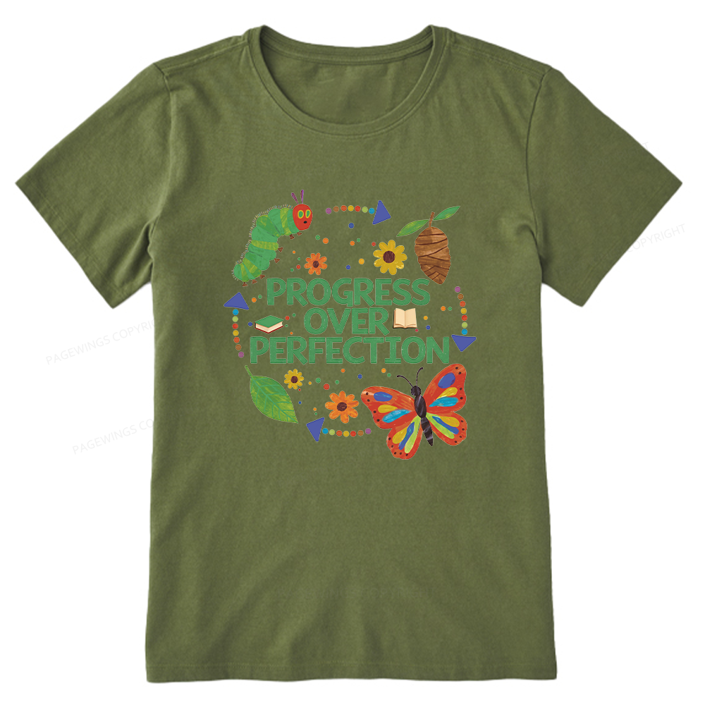 Pagewing Progress Over Perfection16158 Bookish Unisex Classic T-shirt