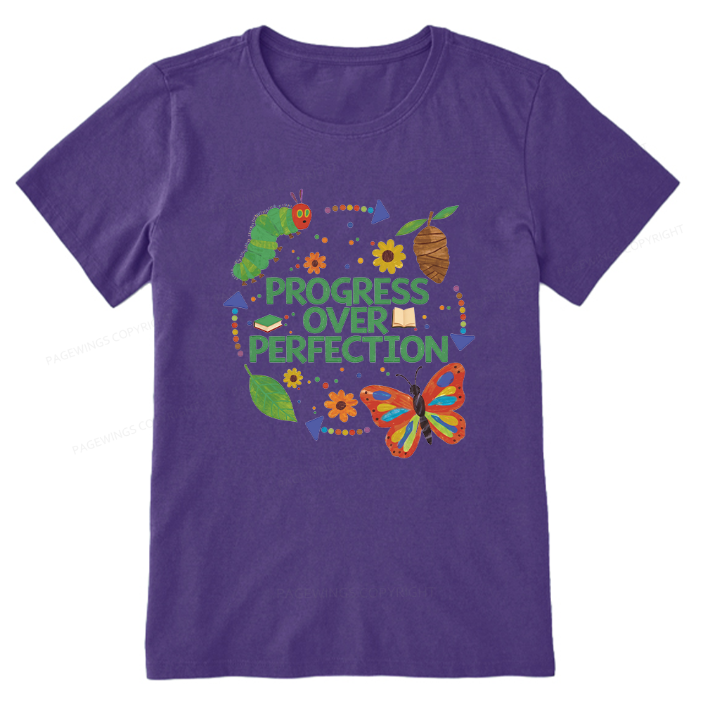 Pagewing Progress Over Perfection16158 Bookish Unisex Classic T-shirt