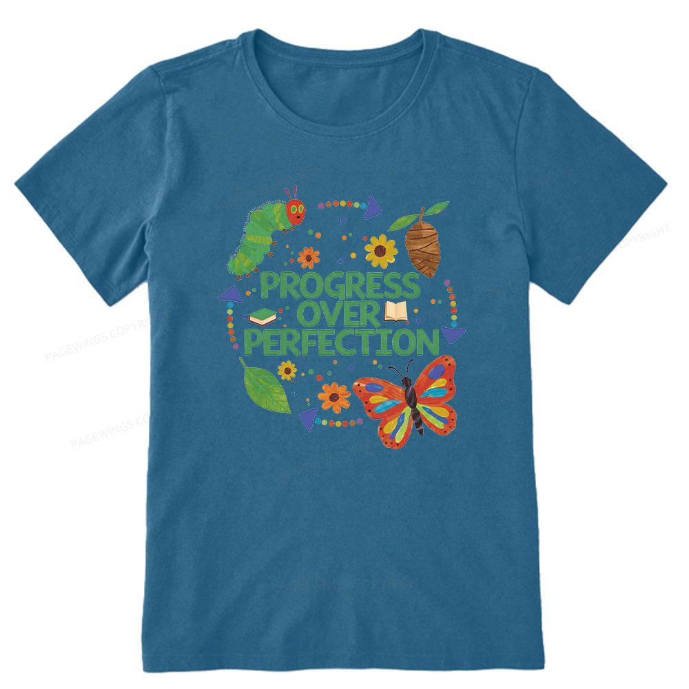 Pagewing Progress Over Perfection16158 Bookish Unisex Classic T-shirt