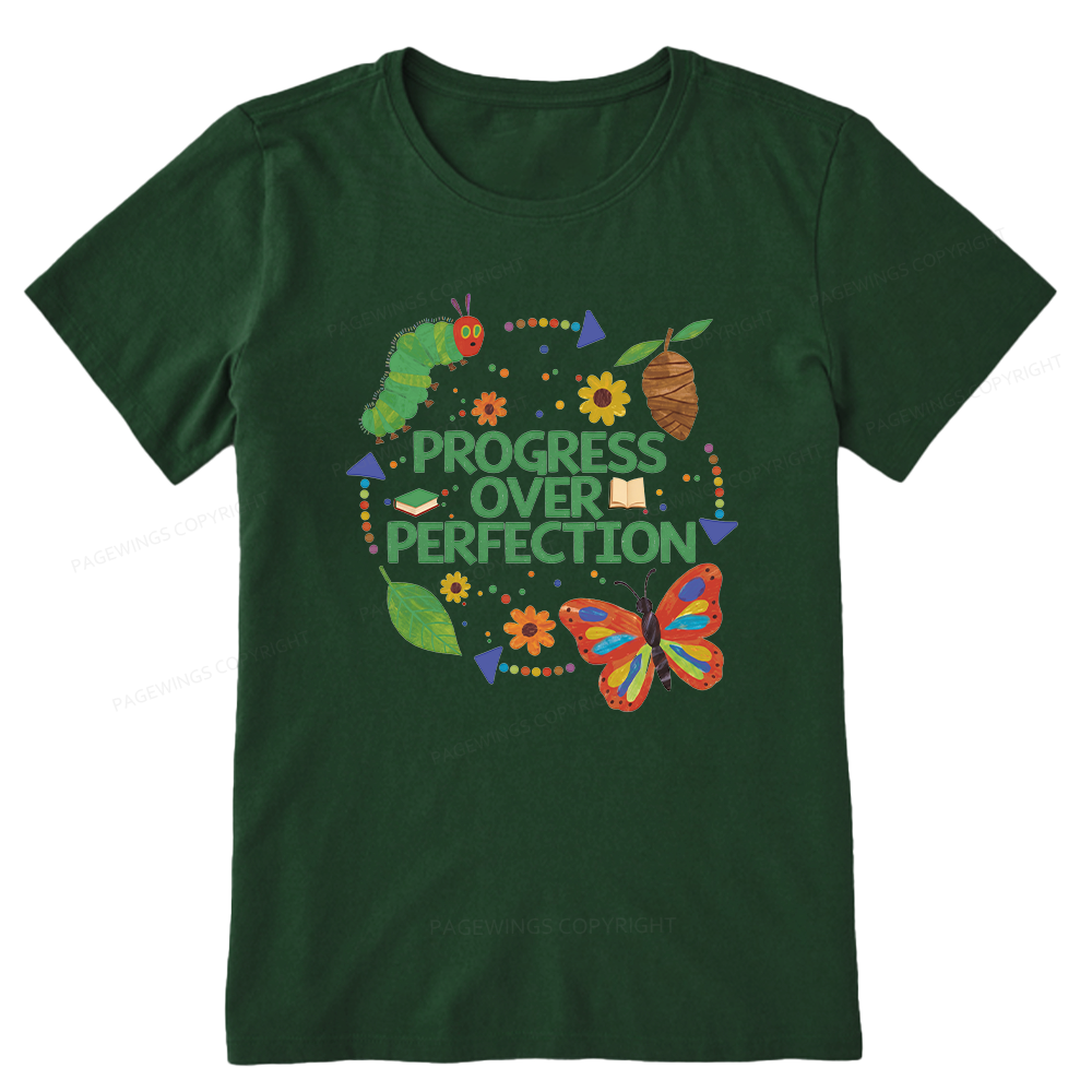 Pagewing Progress Over Perfection16158 Bookish Unisex Classic T-shirt