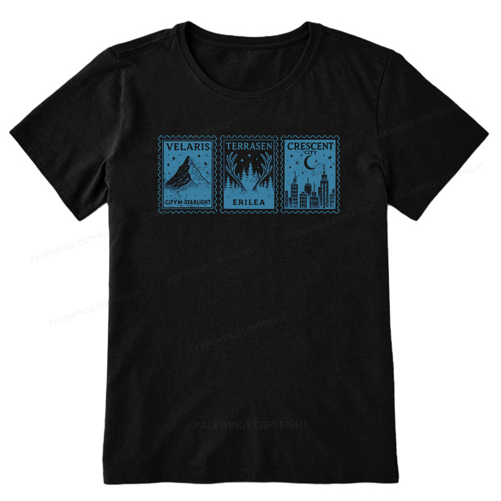 Pagewings Crescent Postcard13208 Bookish Unisex Classic T-shirt